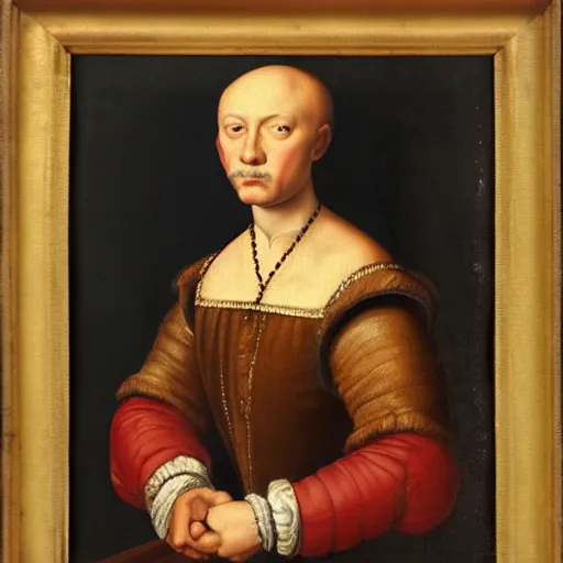 Prompt: a renaissance style portrait painting of Mr.Potato