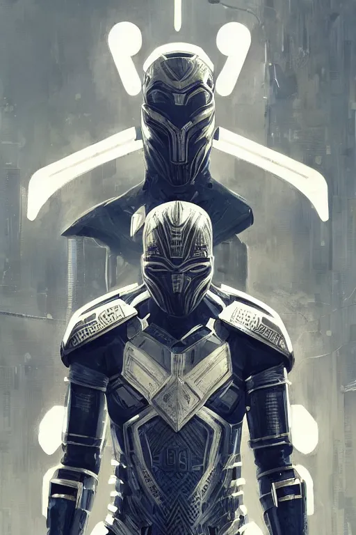 Image similar to wakandan warrior in white armor, cyberpunk futuristic neon. decorated with traditional japanese ornaments by ismail inceoglu dragan bibin hans thoma greg rutkowski alexandros pyromallis nekro rene maritte illustrated, perfect face, fine details, realistic shaded, fine - face, pretty face, masterpiece