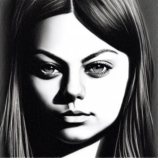 Prompt: “ mila kunis retro minimalist portrait by jean giraud, art of moebius, sharp, smooth face, comic, 8 k ”