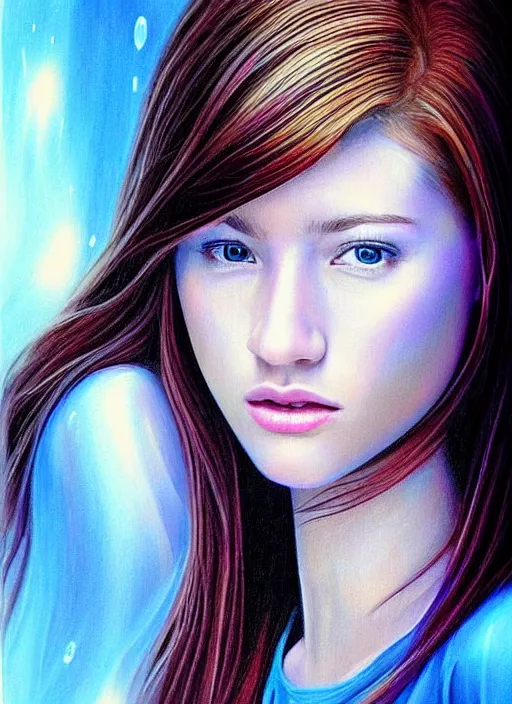 Image similar to Karen Dillan as the rich girl of highschool. ultra detailed painting at 16K resolution and amazingly epic visuals. epically beautiful image. amazing effect, image looks gorgeously crisp as far as it's visual fidelity goes, absolutely outstanding. vivid clarity. ultra. iridescent. mind-breaking. mega-beautiful pencil shadowing. beautiful face. Ultra High Definition. godly shading. amazingly crisp sharpness. photorealistic film cel processed twice.