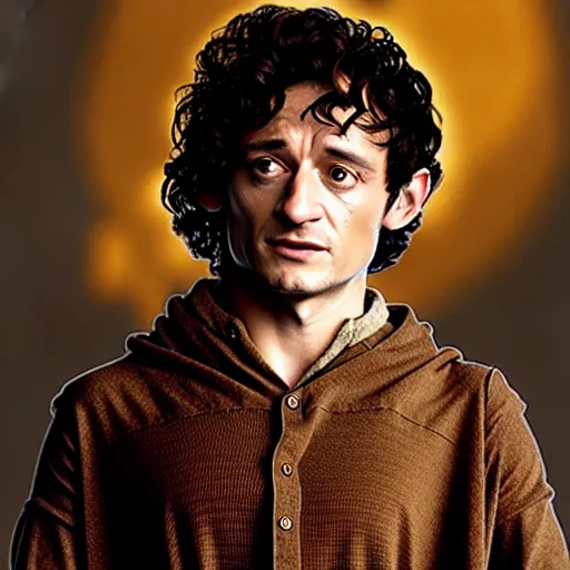 Prompt: uhd frodo made of fritos. photo by annie leibowitz