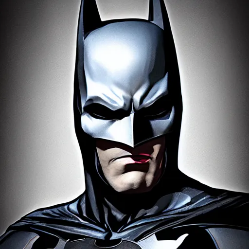 Prompt: Portrait of Batman from Batman Arkham Knight (2015) wearing a bat crown