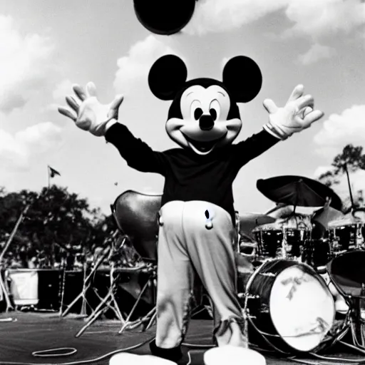 Image similar to mickey mouse performing at woodstock