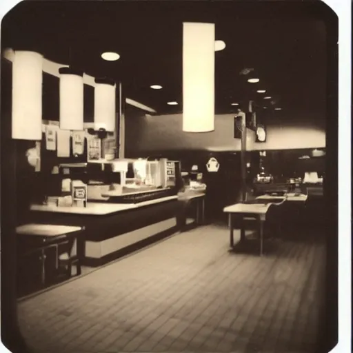 Image similar to atmospheric polaroid photograph of McDonalds restaurant in japan