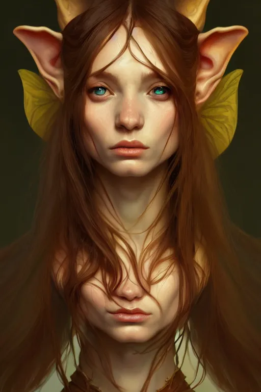 Prompt: portrait of an elf - goblin crossbreed using the golden ratio, highly detailed, digital painting, artstation, sharp focus, illustration, art by tan zi and ayanamikodon and alphonse mucha and wlop