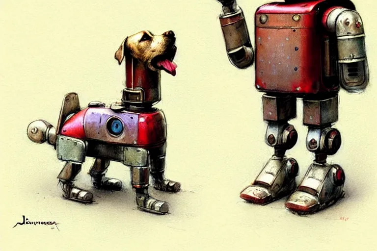 Image similar to adventurer ( ( ( ( ( 1 9 5 0 s retro future robot android dog. muted colors. ) ) ) ) ) by jean baptiste monge!!!!!!!!!!!!!!!!!!!!!!!!! chrome red