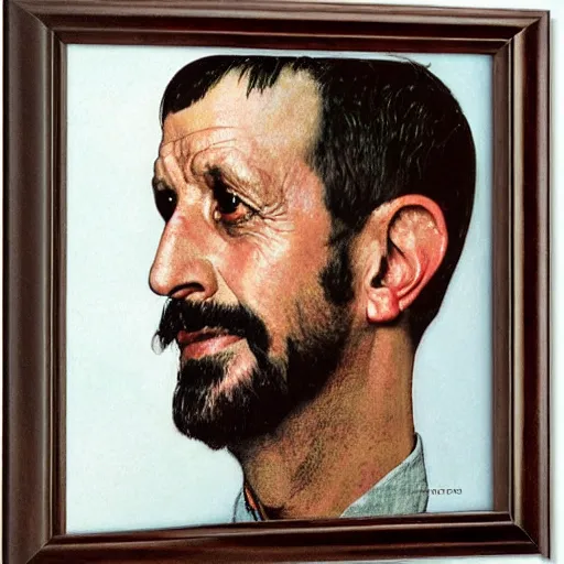 Image similar to portrait of Ringo Starr, by Norman Rockwell