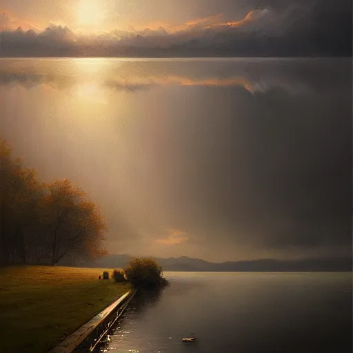 Image similar to god portrait, dramatic light, lake background, 2 0 0 mm focal length, painted by stanley lau, painted by greg rutkowski, painted by stanley artgerm, digital art, trending on artstation