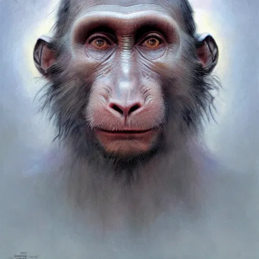 Image similar to a portrait of the island of doctor moreau vladimir putin similar monkey putin face, vladimir putin anthropomorphic hybrid, macabre, horror, by donato giancola and greg rutkowski and wayne barlow and zdzisław beksinski, realistic face, visible face, digital art, artstation, symmetry