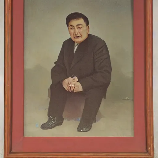 Prompt: a realistic portrait of abai kunanbayev in a modern city