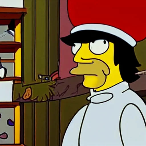 Prompt: pulcinella appearing in the simpsons ( 2 0 2 0 )