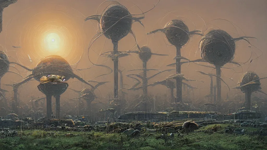 Prompt: An Alien Megastructure by Michael Whelan and simon stålenhag