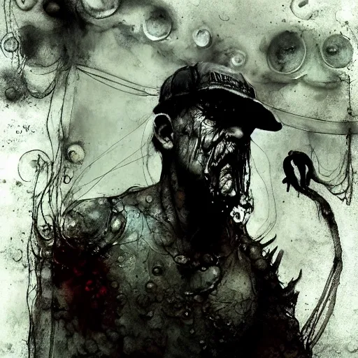 Prompt: wet collodion photography of innsmouth dweller mutant fishman sailor old man with gills and scales creatures from the deep ocean by emil melmoth zdzislaw beksinki craig mullins yoji shinkawa realistic render ominous detailed photo atmospheric by jeremy mann francis bacon and agnes cecile ink drips paint smears digital glitches glitchart