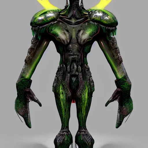 Prompt: hiperrealistic alien warrior