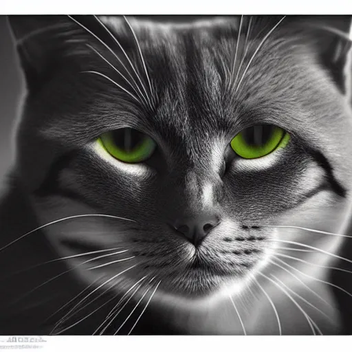Image similar to portrait of a cat, trending on artstation, by wayne mcloughlin, backlighting