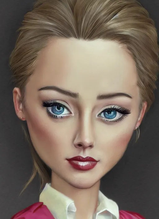 Prompt: amber heard as a nicoletta ceccoli doll, detailed digital art, trending on Artstation