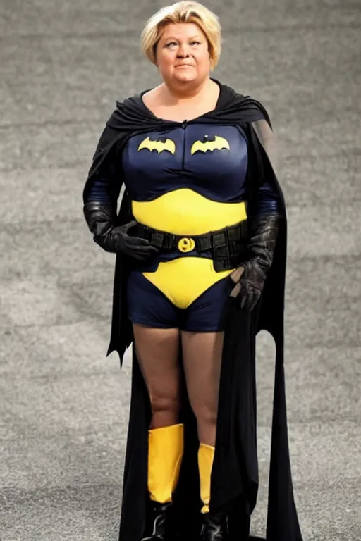 Prompt: Erna Solberg as Batman