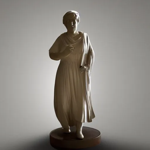 Image similar to greek marble stature of angela merkel, high defenition photo, cinematic lighting