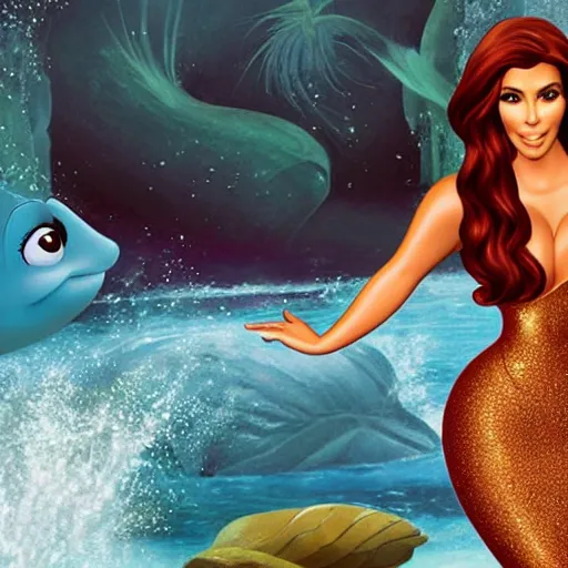 Image similar to Kim Kardashian as Ariel the Little Mermaid