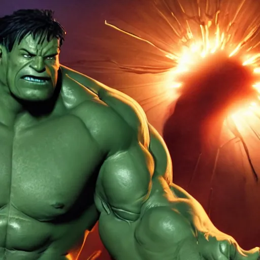 Image similar to x - men's juggernaut fighting hulk in an explosive action scene, details, cinematic, rendered in 8 k, movie promotion style
