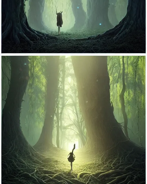 Image similar to highly detailed surreal vfx portrait of a cursed monster in a shadowy forest by a willow tree, stephen bliss, unreal engine, greg rutkowski, loish, rhads, beeple, makoto shinkai and lois van baarle, ilya kuvshinov, rossdraws, tom bagshaw, alphonse mucha, global illumination, detailed and intricate environment