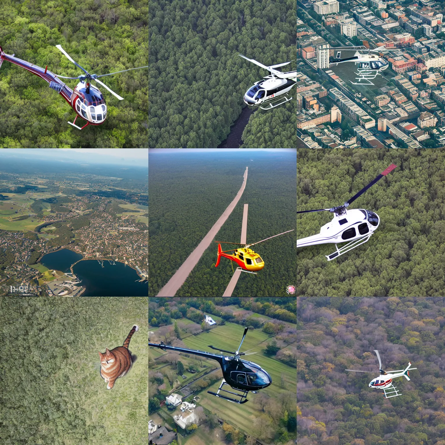 Prompt: helicopter view of a very fat cat