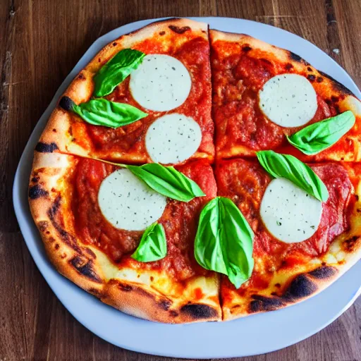 Prompt: a brand new style of margherita pizza, shaped into a burger, ultra detailed, food blog