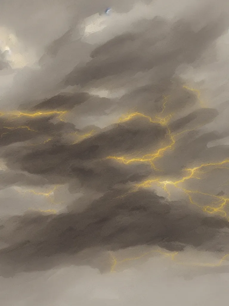 Prompt: thunderstorm by Disney Concept Artists, blunt borders, golden ratio