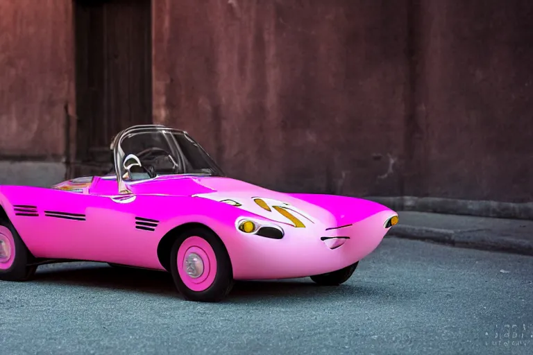 Image similar to Elegant photography of the pink panther car