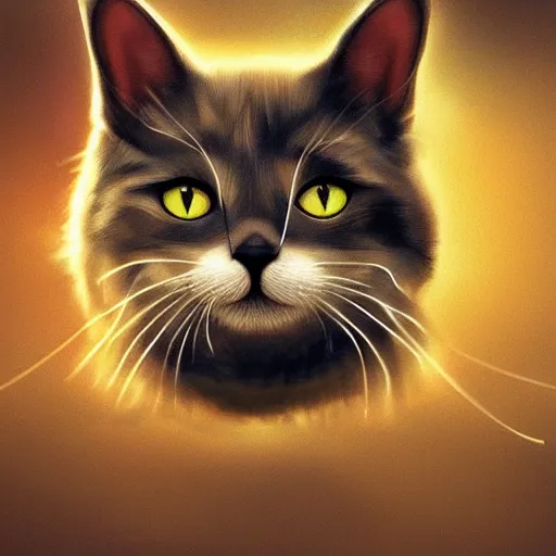 Image similar to cat theme logo, cat theme banner, cat design, cat with smile, art photography style, trending on artstation, warm light, lovely and cute, fantasy art, 8 k resolution