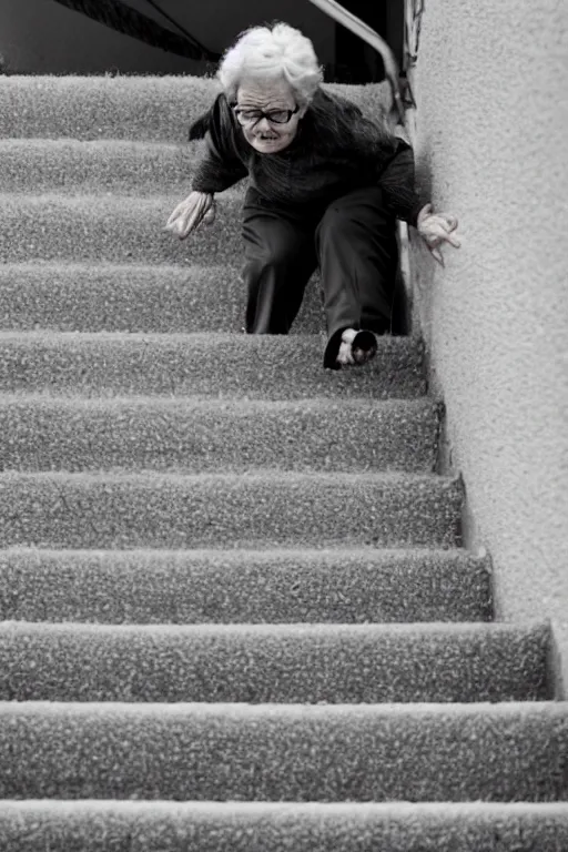 Image similar to Grandma falling down the stairs