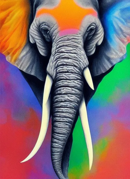 Image similar to portrait of ethereal elephant in indian flag colors, intricate detail, ornate, conceptual art, soft light, dynamic, art by artgerm