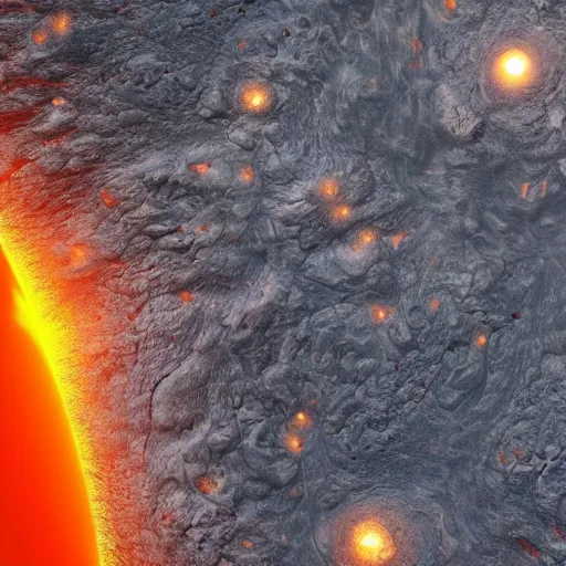 Prompt: lava planet, full view from orbit, with methane atmosphere, realistic high quality