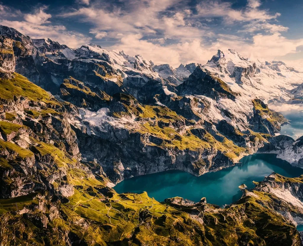 Image similar to Amazing Switzerland Landscape that are out of this world 8k