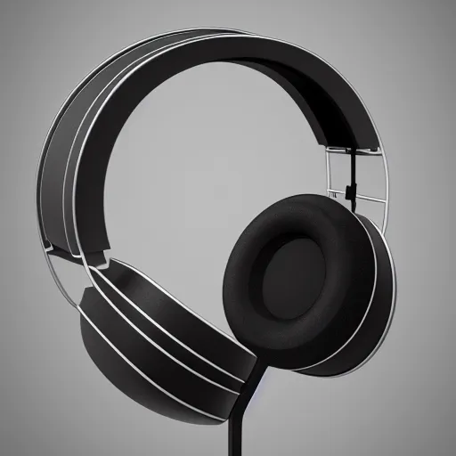 Image similar to single headphones, futuristic, techno, cyberpunk, product design, 3 d render ; industrial design ; behance ; le manoosh ; pinterest ; if design award ; reddot design award