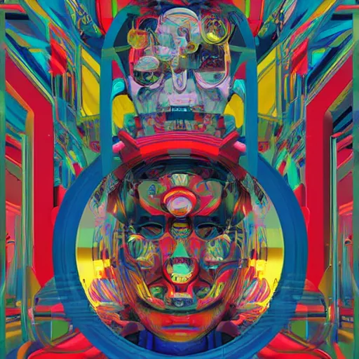 Image similar to album cover design design depicting the alter to the ai machine gods, by jonathan zawada, pi - slices, and tristan eaton, digital art