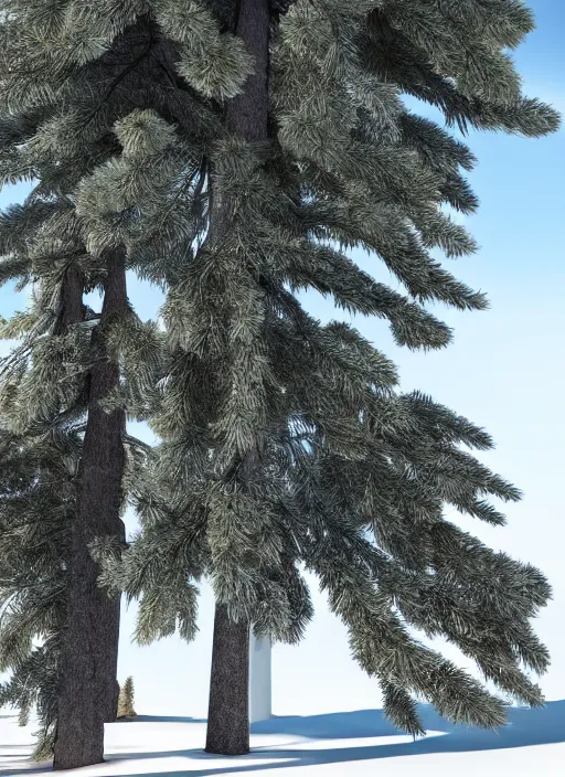 Image similar to extra furry and hairy pinetree, realistic, 4 k, sharp focus, hyperrealistic, global illumination, raytracting