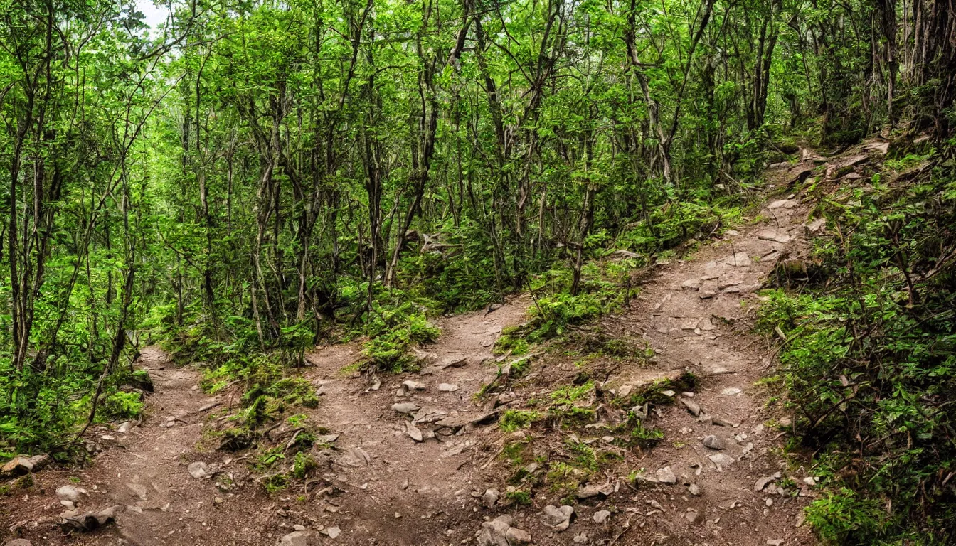 Image similar to mountain forest hiking path