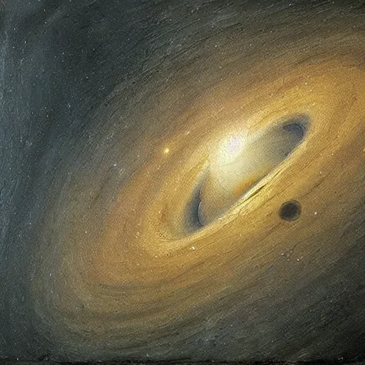 Prompt: Andromeda galaxy painting by Leonardo Da Vinci, high quality