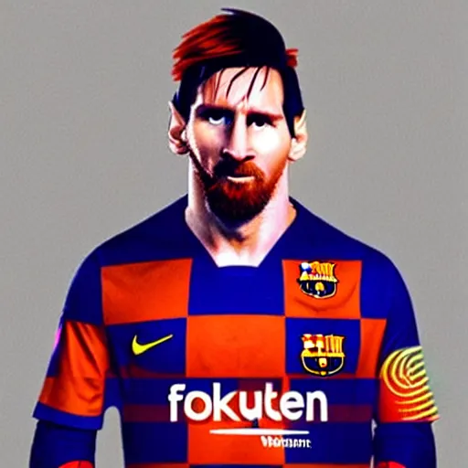 Prompt: messi - gordon freeman hybrid, wearing orange half life armor