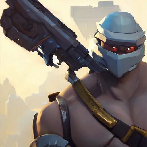 Image similar to greg manchess portrait painting of fully armored the foundation aka dwayne the rock from fortnite as overwatch character, medium shot, asymmetrical, profile picture, organic painting, sunny day, matte painting, bold shapes, hard edges, street art, trending on artstation, by huang guangjian, gil elvgren, ruan jia, greg rutkowski, gaston bussiere