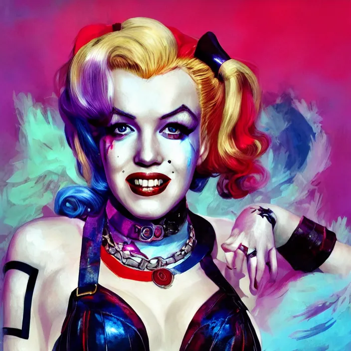 pinup portrait of lady gaga as harley quinn, fashion, Stable Diffusion