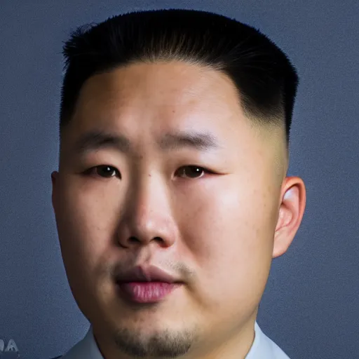 Prompt: headshot, portrait photo still of a north korean man, white background, 8 k, 8 5 mm f 1. 8