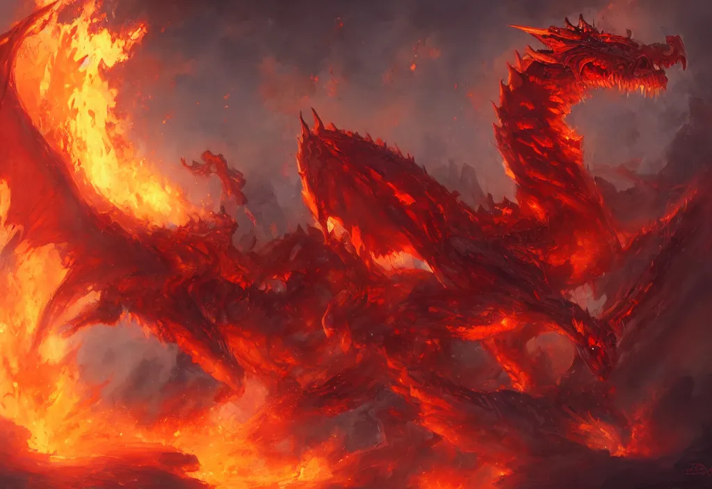 Image similar to a fire dragon by bayard wu,