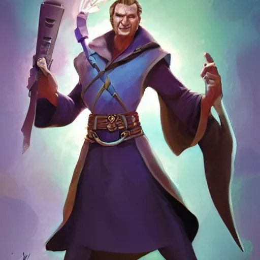 Prompt: Liam Neeson as Burl Gage, Antimage, iconic Character illustration by Wayne Reynolds for Paizo Pathfinder RPG