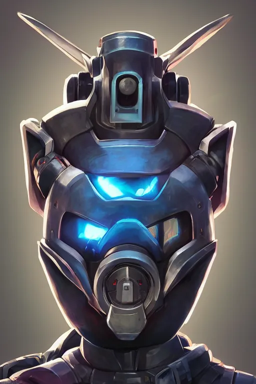 Image similar to epic mask helmet robot ninja portrait stylized as fornite style game design fanart by concept artist gervasio canda, behance hd by jesper ejsing, by rhads, makoto shinkai and lois van baarle, ilya kuvshinov, rossdraws global illumination radiating a glowing aura global illumination ray tracing hdr render in unreal engine 5