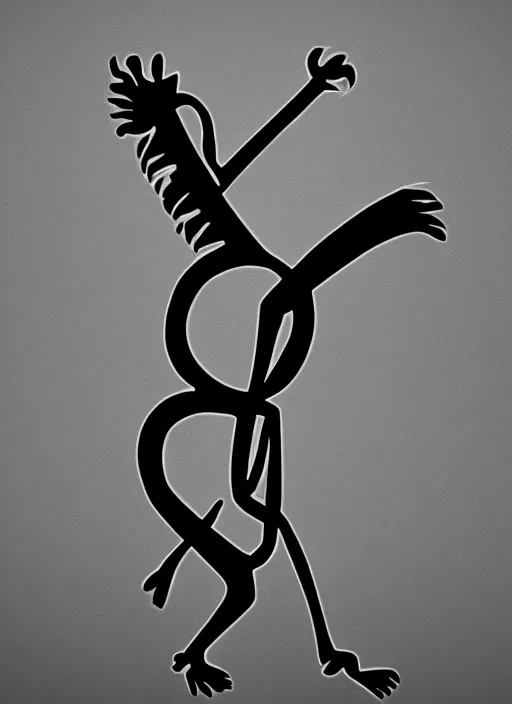 Image similar to kokopelli with black background