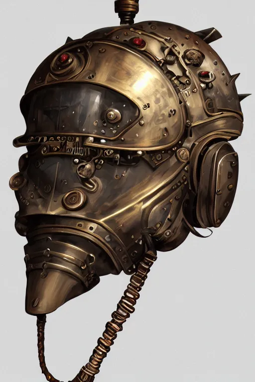 Image similar to steampunk helmet fantasy art mask robot ninja stylized digital illustration sharp focus, elegant intricate digital painting artstation concept art global illumination ray tracing advanced technology chaykin howard and campionpascale and cooke darwyn and davis jack