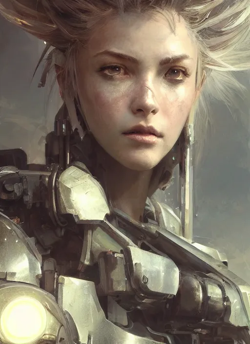 Image similar to beautiful painting by jeremy mann, a female holy mecha paladin absurdly beautiful, elegant, ultrafine hyperrealistic detailed face illustration by zeen chin and artgerm and greg rutkowski, intricate linework, sharp focus, smooth, octopath traveler, final fantasy, unreal engine highly rendered, global illumination, dramatic lighting, 8 k