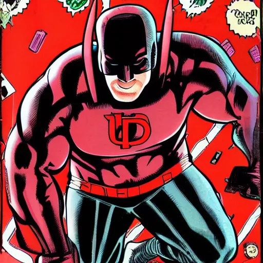 Image similar to detailed daredevil, comic book cover
